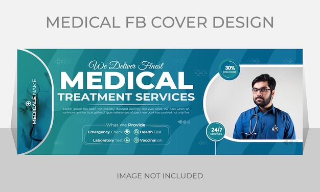 医療ソーシャル メディア カバーまたは web バナー デザイン テンプレート