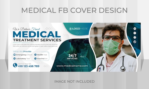 Medical treatment social media cover or Web banner design template