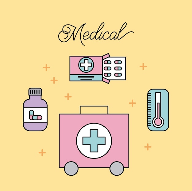 Медицинская помощь для оказания медицинской помощи капсулы и аптечки первой помощи