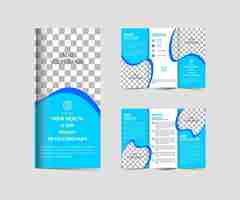 Vector medical trifold brochure design template editable and resizable