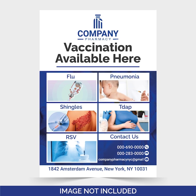 medical vaccination flyer template with modern look