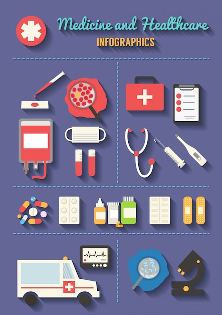 Vector medical vector icons set. healthcare infographic elements.