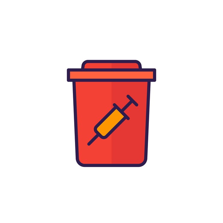Vector medical waste icon on white with outline