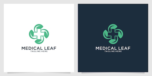 Medical with leaf logo design