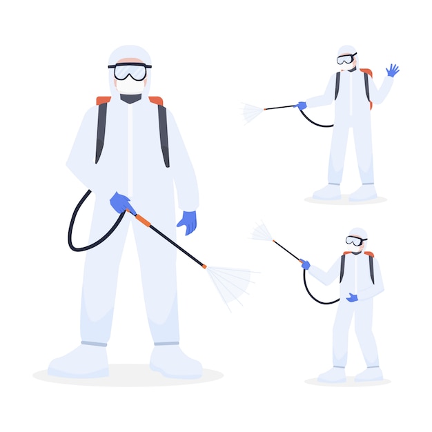 Medical Workers Wears Personal Protective Equipment Character Set