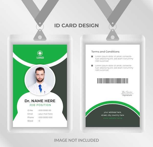 Vector medicalstyle id card design