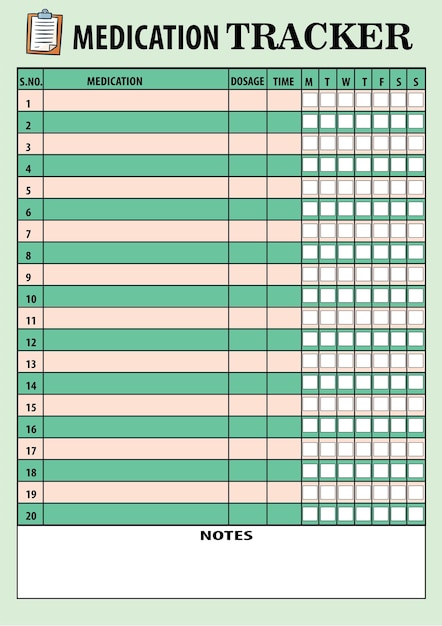 medicatie tracker logboek