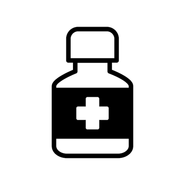 Medication bottle icon vector