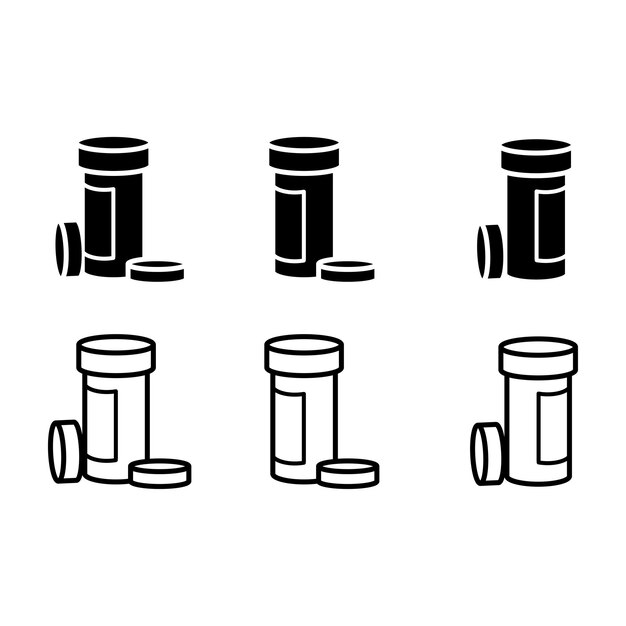 Medication bottle icon vector