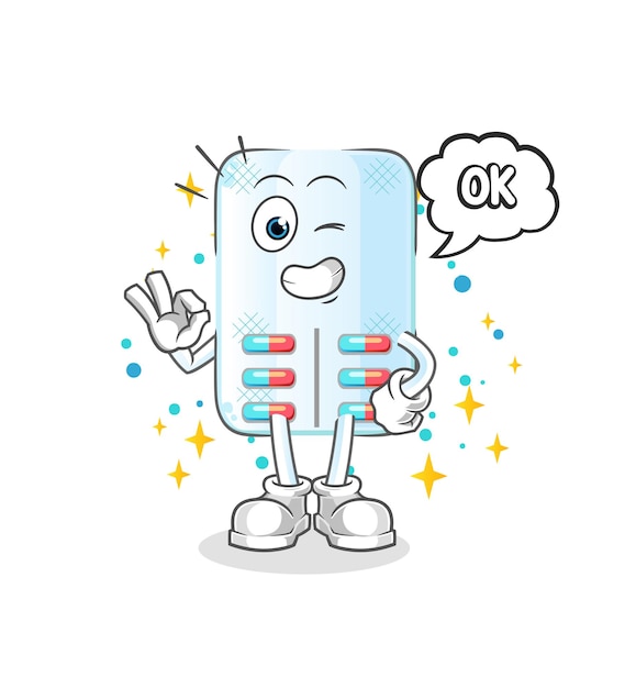 Medicine agree mascot. cartoon vector