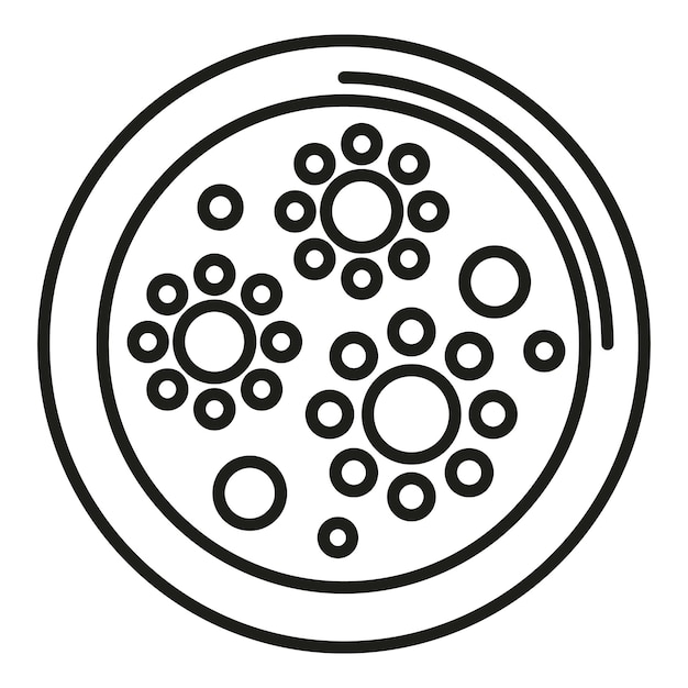 Medicine bacteria icon outline vector Petri dish Medical experiment