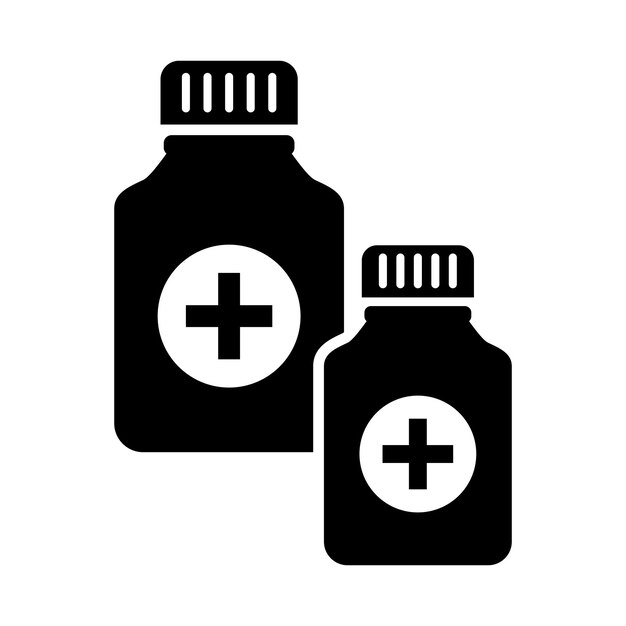 Medicine Bottle Icon Vector Design Template