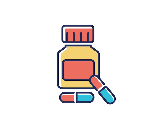 medicine bottle icon over white background fill style vector illustration