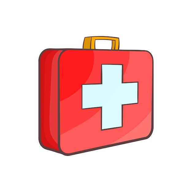 Medicine chest icon in cartoon style on a white background