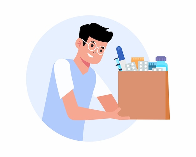 Medicine courier, Home delivery pharmacy service. Online pharmacy.