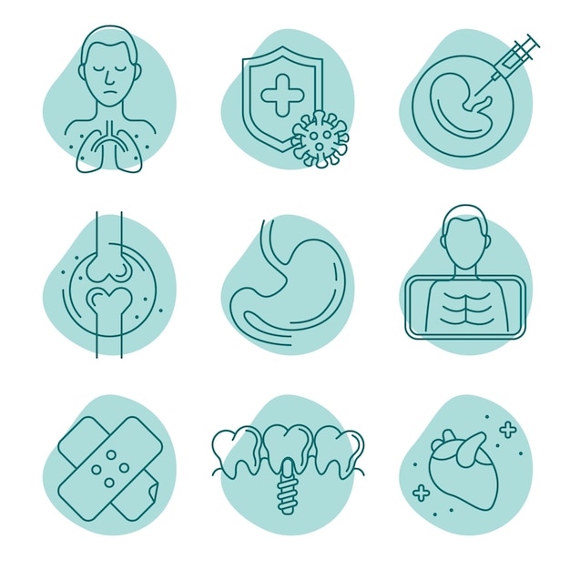 medicine dentistry gynecology laboratory healthy icons