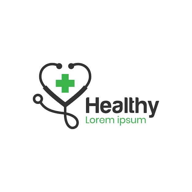 Vector medicine doctor logo with stethoscope and medical cross icon vector symbol for world health day element design