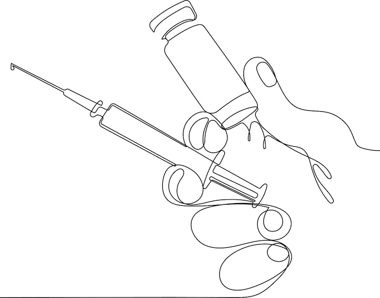 Vector medicine doctor and vaccine dose