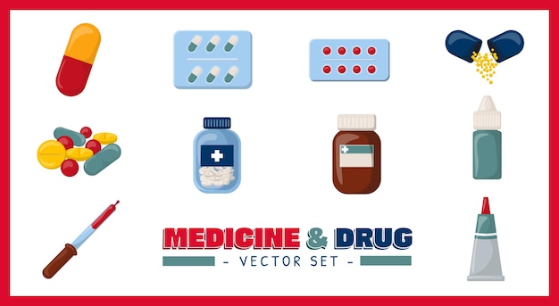 Vector medicine and drug vector set