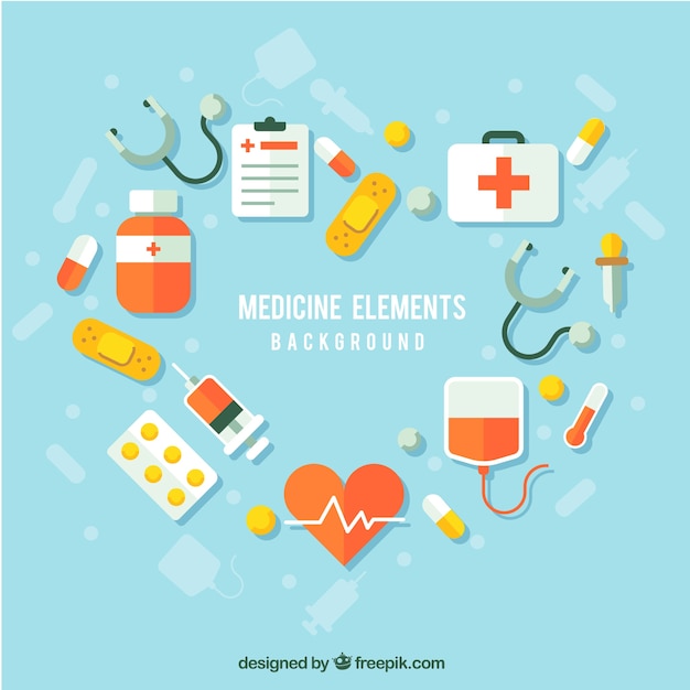 Фон элементы медицины в плоском стиле