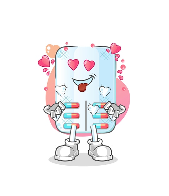 Vector medicine fallin love vector cartoon character