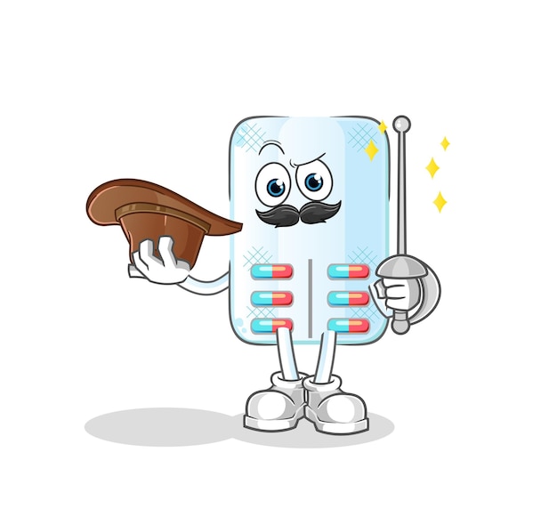 Medicine fencer character cartoon mascot vector