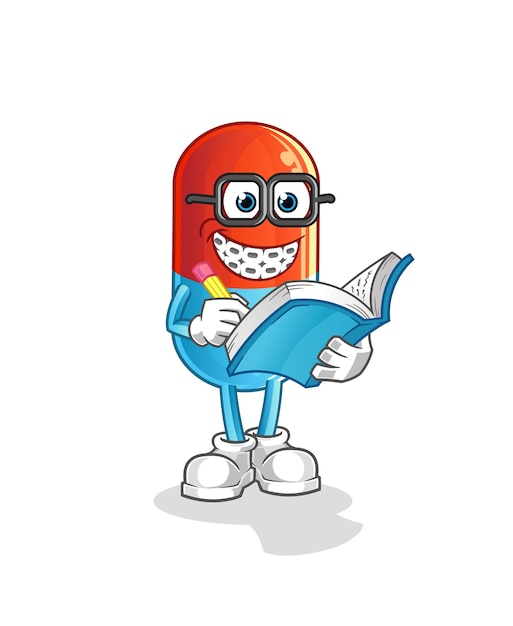 Vector medicine geek cartoon mascot