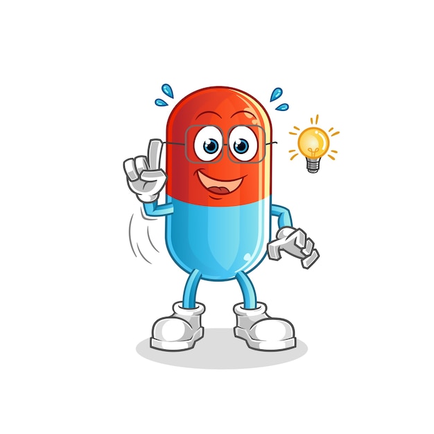 Medicine got an idea cartoon mascot