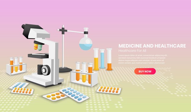 Medicine and healthcare modern banner