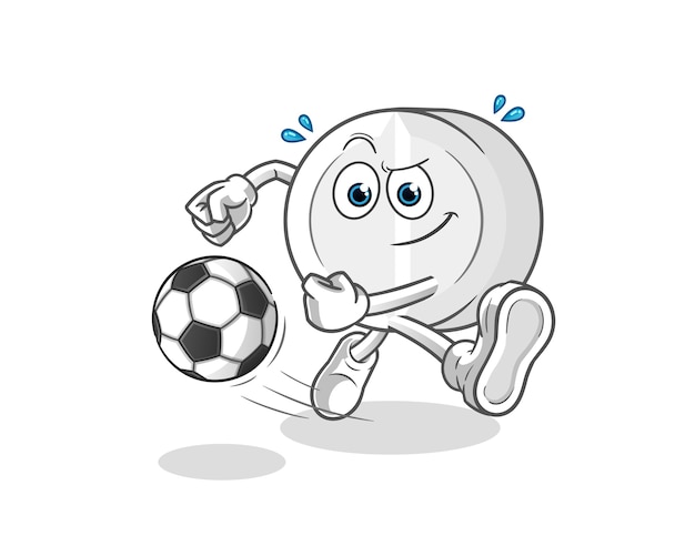 Medicine kicking the ball cartoon