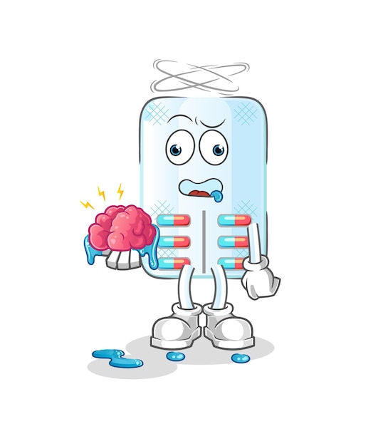 Medicine no brain vector cartoon character