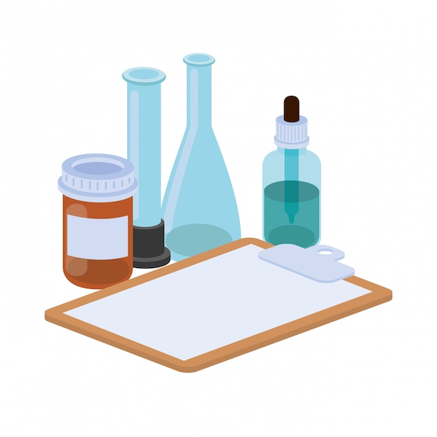 Medicine objects on white 