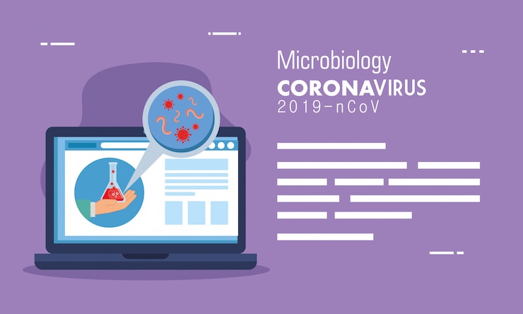 Vector medicine online by laptop with microbiology of covid 19