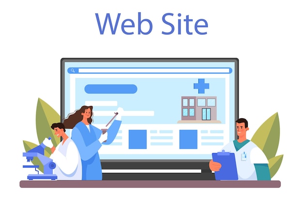 Vector medicine online service or platform healthcare specialist