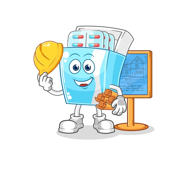 Medicine package Architect illustration character vector