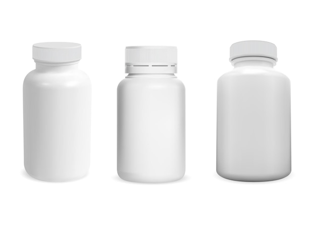 薬剤瓶の空白 白いサプリメントの瓶