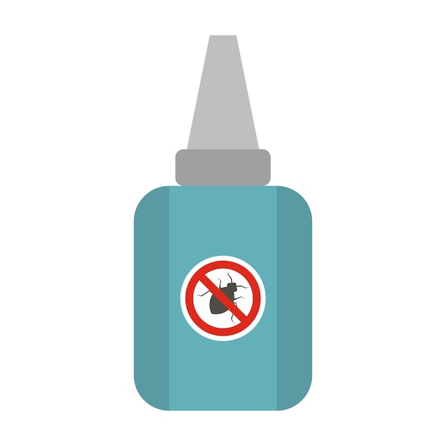 Medicine for protection pet from tick and flea icon in flat style on a white background