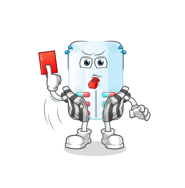 Medicine referee with red card illustration character vector