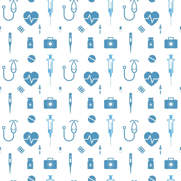 Vector medicine seamless pattern