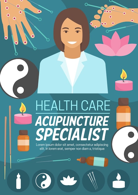 Vector medicine or spa acupuncture doctor