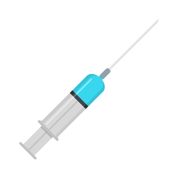 Medicine syringe icon Flat illustration of medicine syringe vector icon for web