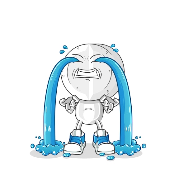 medicine tablet head cartoon crying illustration character vector