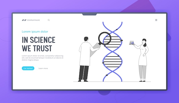 Medicine technology genetic testing website landing page