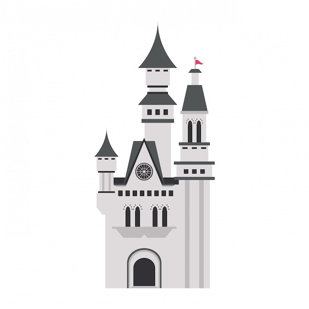 Vector medieval castle building