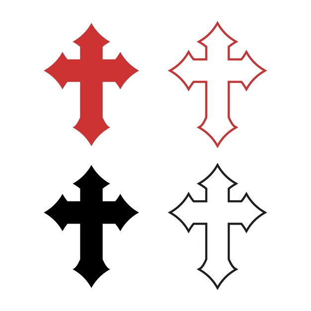 Vector medieval coat of arms icons templar cross isolated