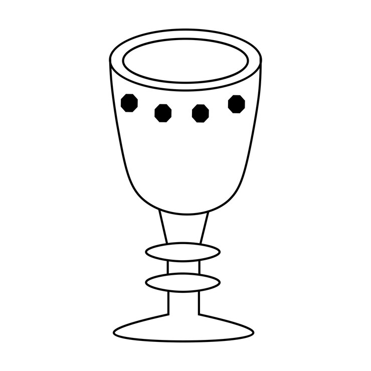 Vector medieval cup coloring page