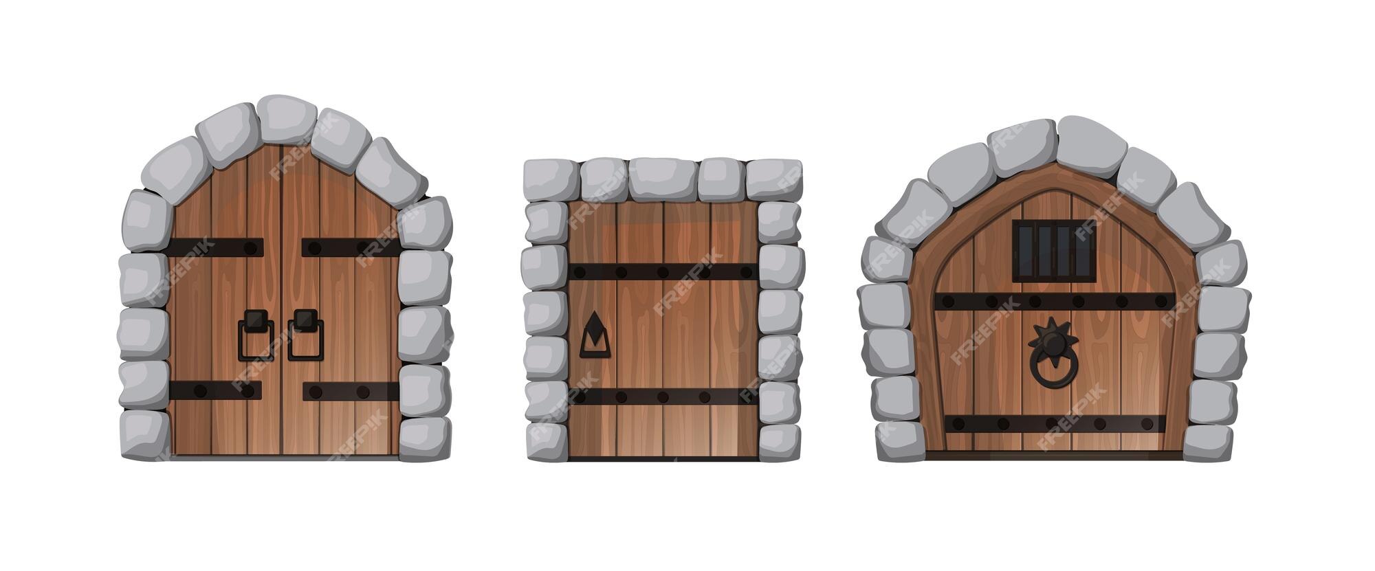 3 Wooden Castle Doors - Graphics