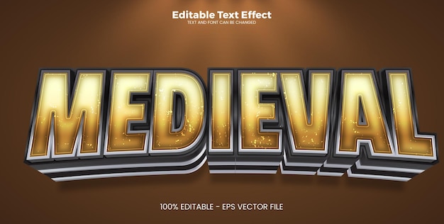Medieval editable text effect in modern trend style