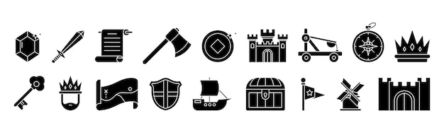 Medieval Era icon set design template vector illustration