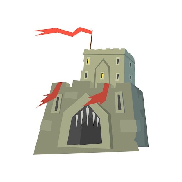 Vector medieval fortress castle vector illustration isolated on a white background